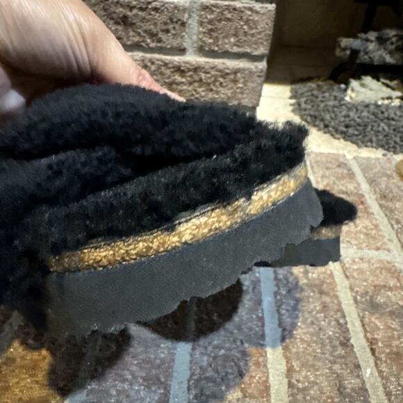 BIRKENSTOCK Papillio Daytona Shearling Teddy Sandals Black 37 / 6 US - Picture 15 of 16